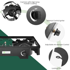 Goplus outdoor stove easy assembly with quick setup instructions