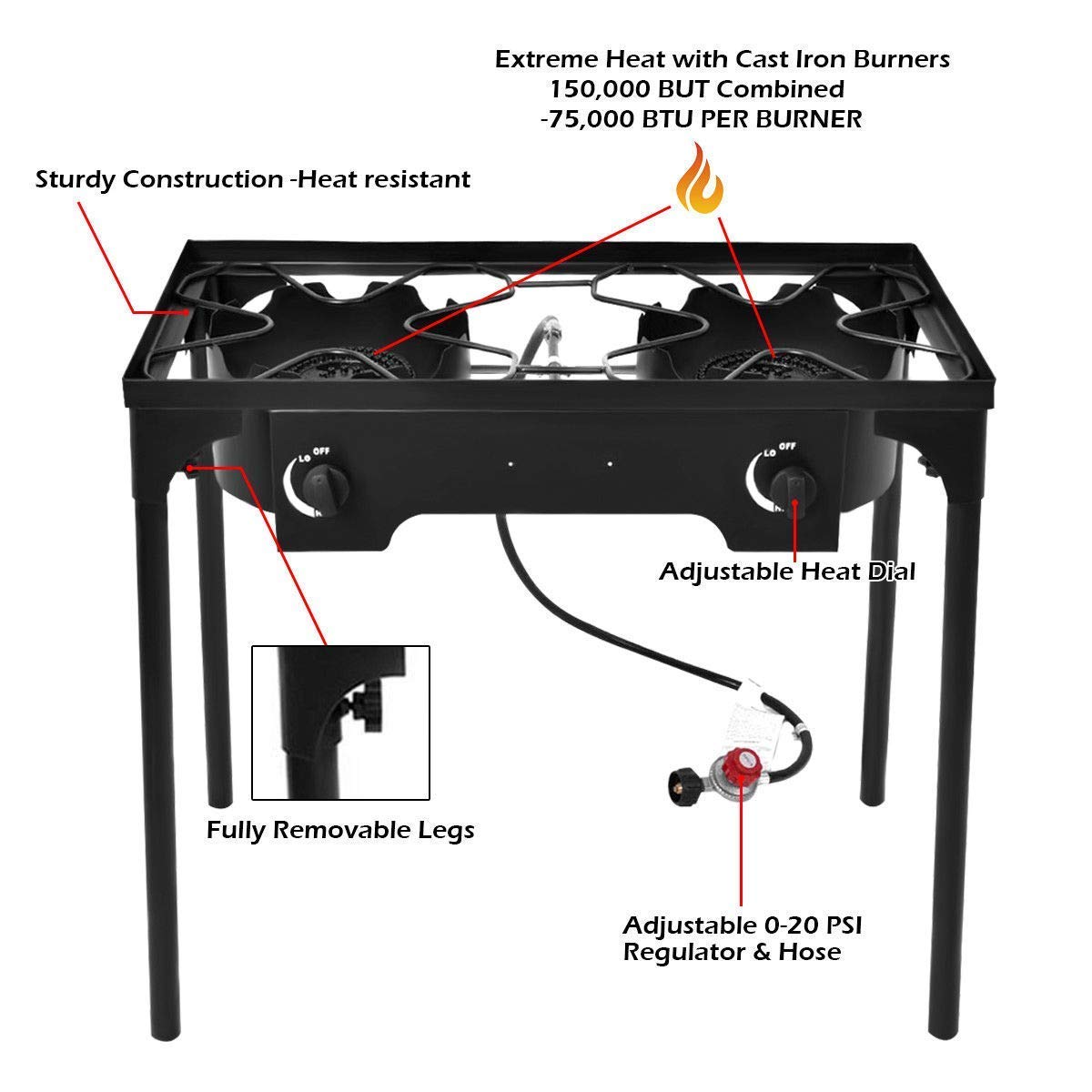 Goplus outdoor stove used with pots provides outdoor cooking convenience