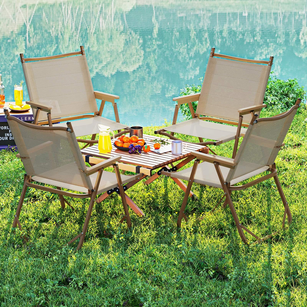 Goplus outdoor-use chair suitable for beach, yard, and park settings.
