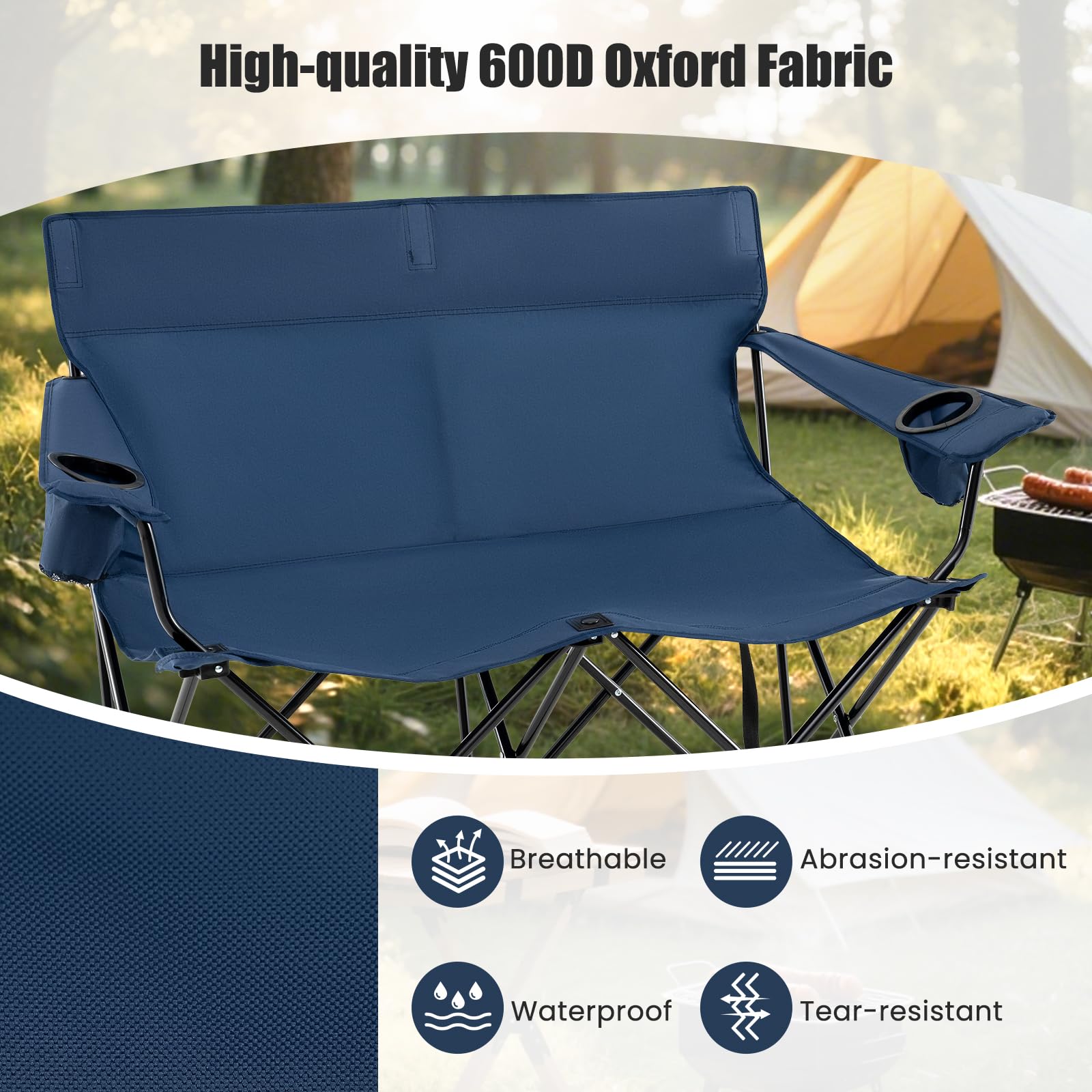 Goplus oxford 600d fabric resists wear for long outdoor use.
