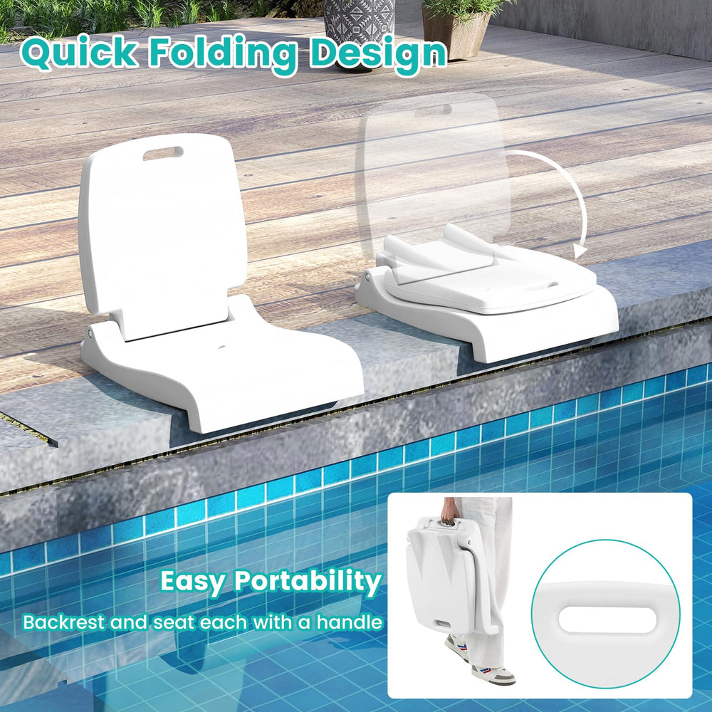 Goplus poolside chair durable PE surface resists wear.