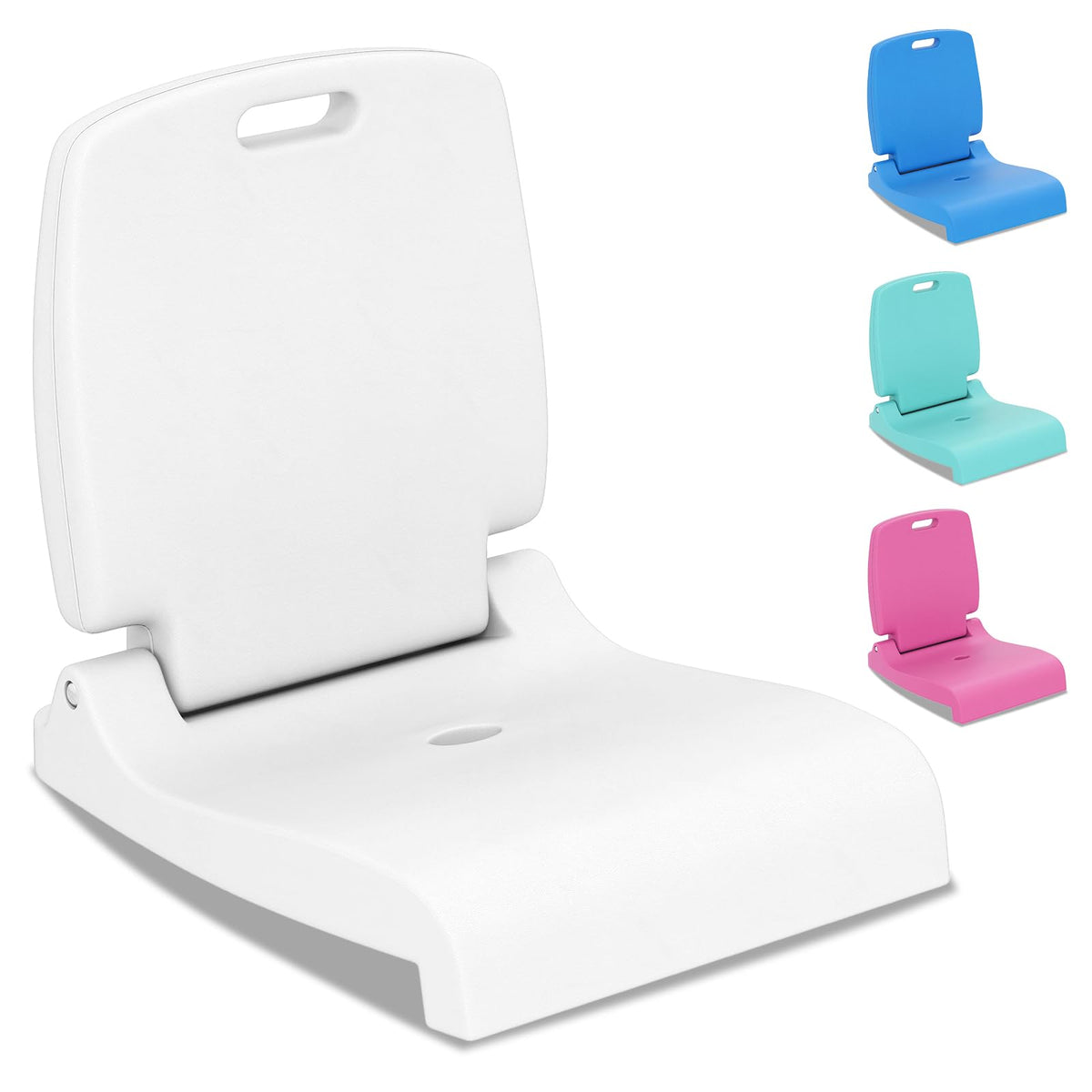 Goplus poolside chair folded with backrest for easy transport.