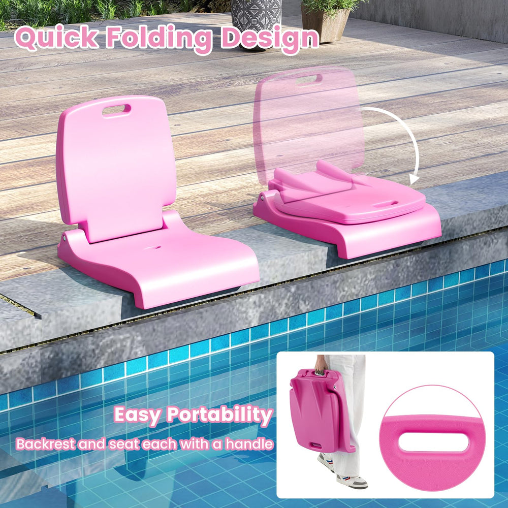 Goplus poolside chair built-in handles for easy carrying and placement.