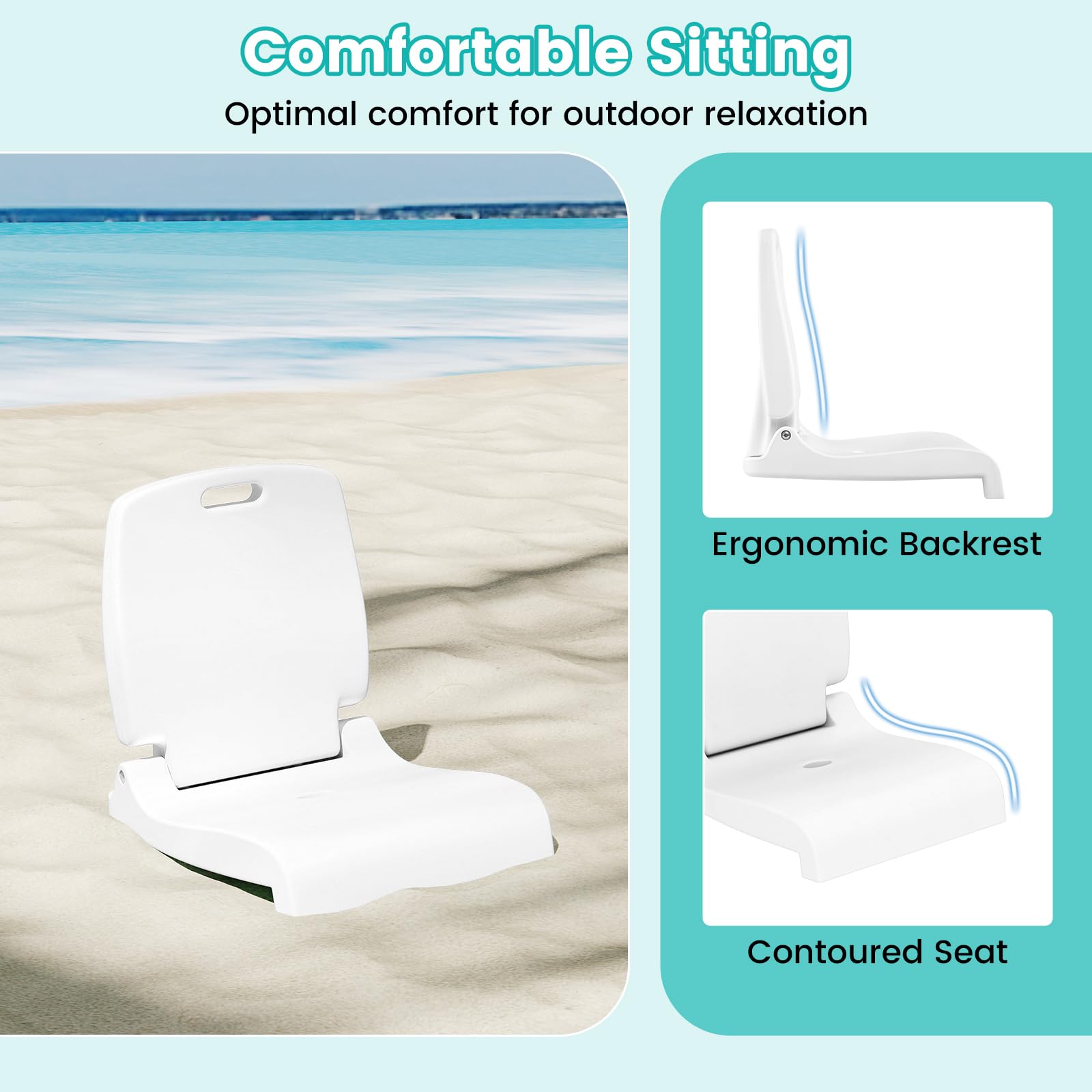 Goplus poolside chair lightweight design enhances portability.