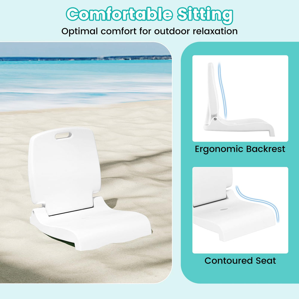 Goplus poolside chair lightweight design enhances portability.