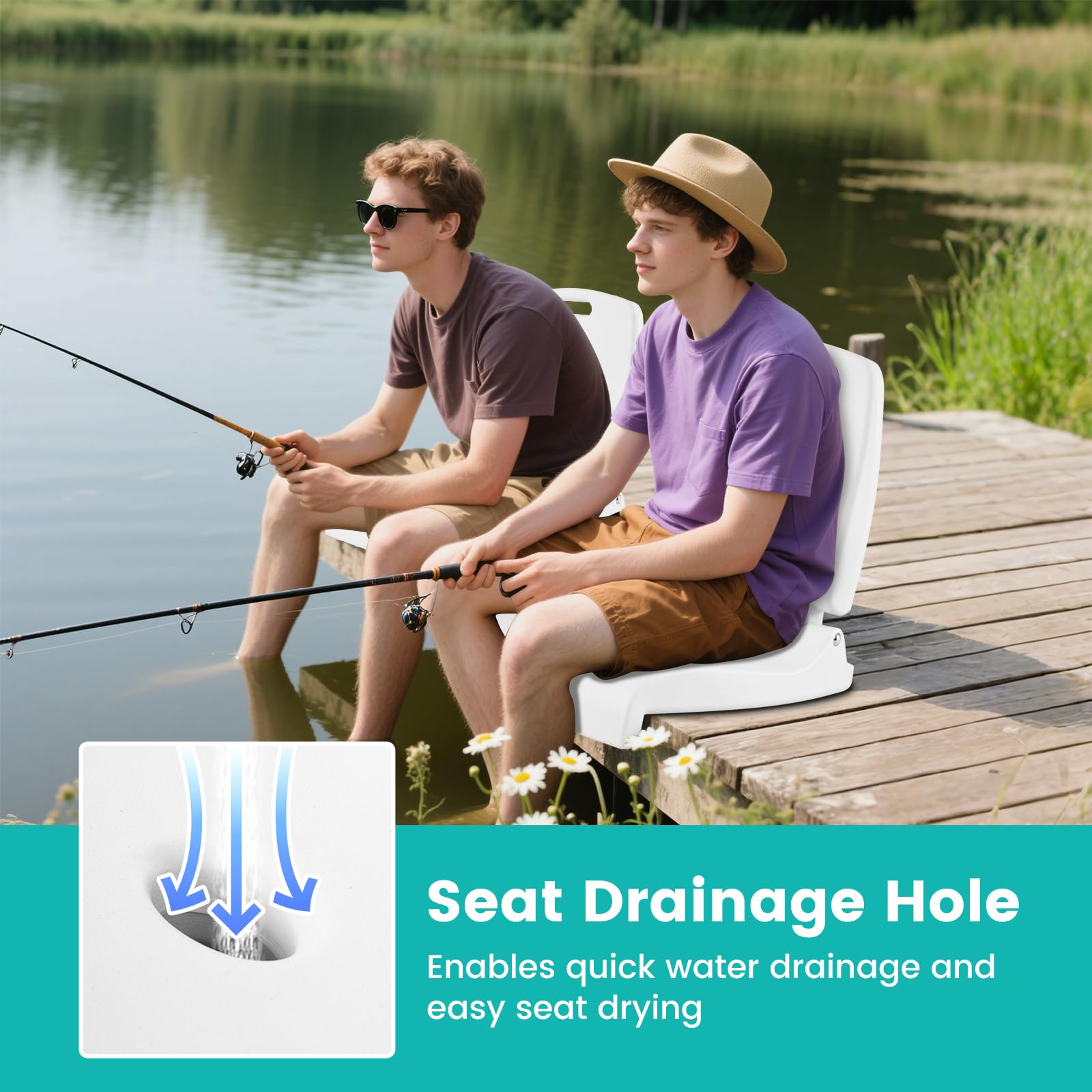 Goplus poolside chair reinforced frame for stability.