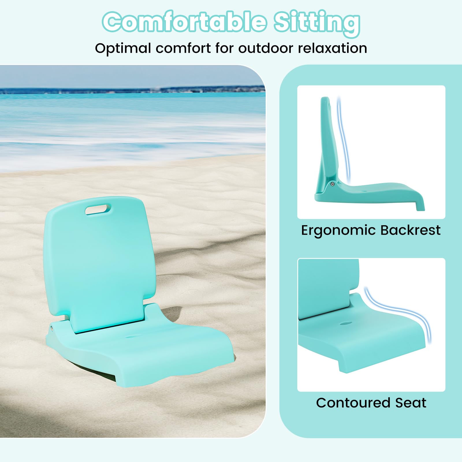 Goplus poolside chair reinforced frame ensures lasting stability on varied surfaces.