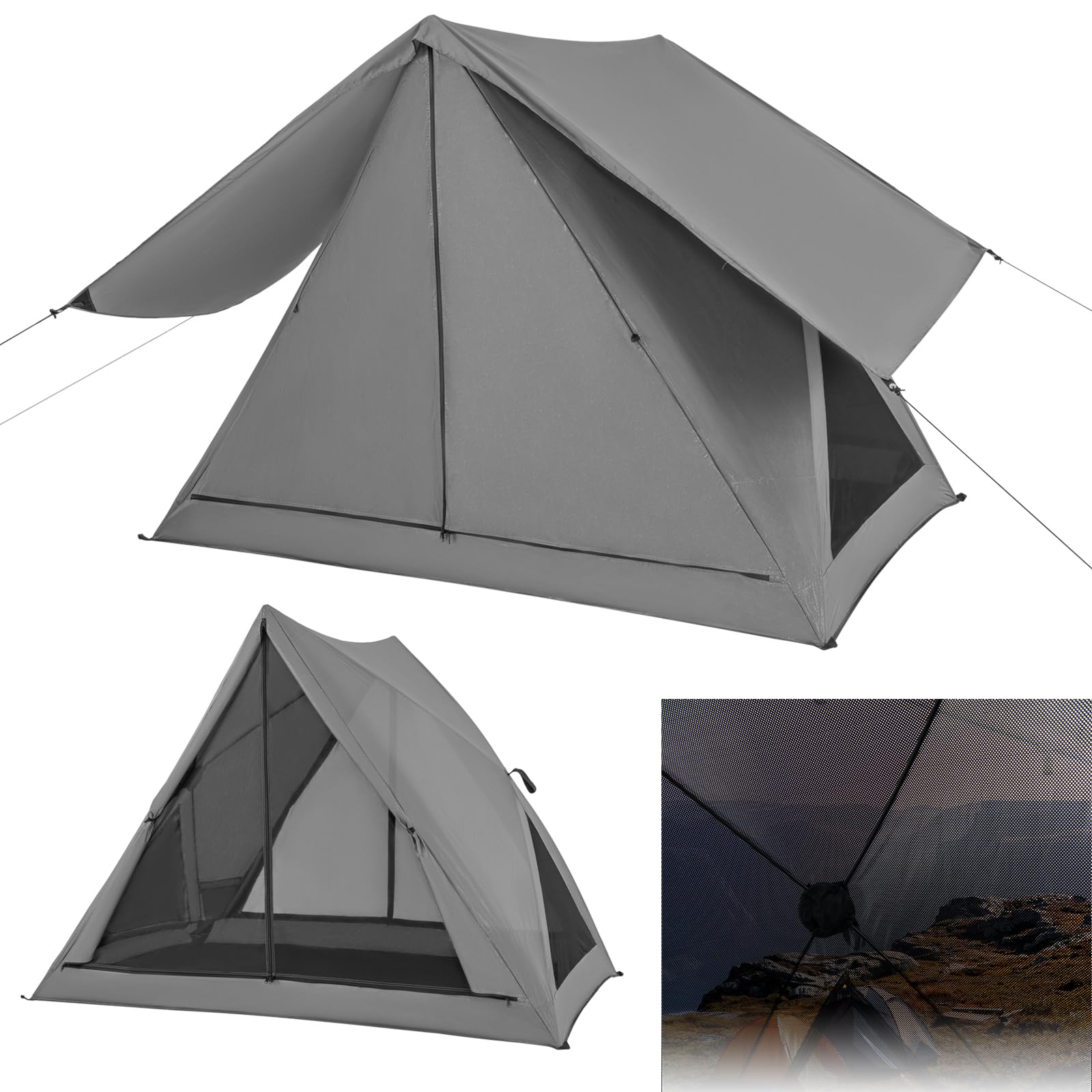 Goplus pop-up camping tent interior view with 360° scenery