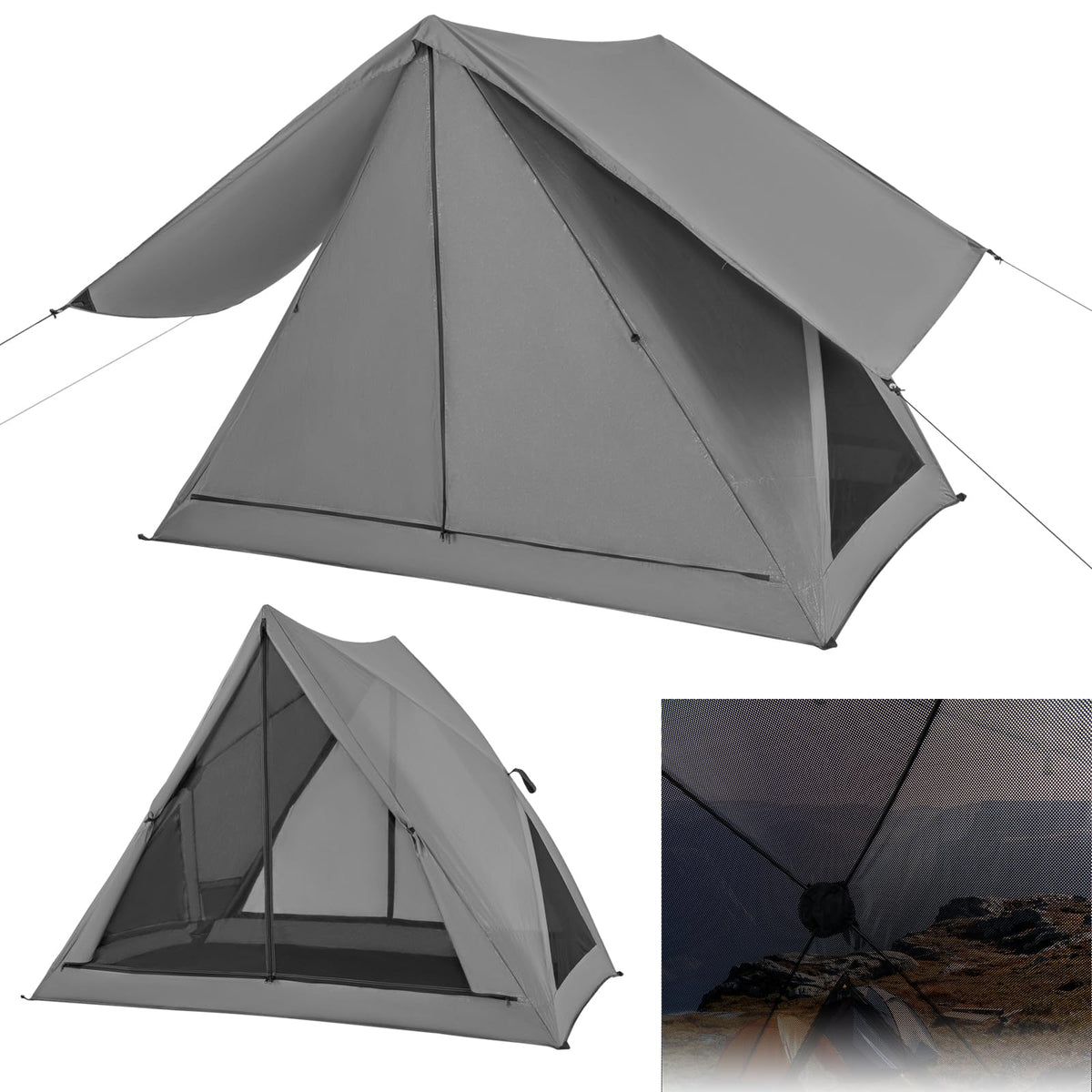 Goplus pop-up camping tent interior view with 360° scenery