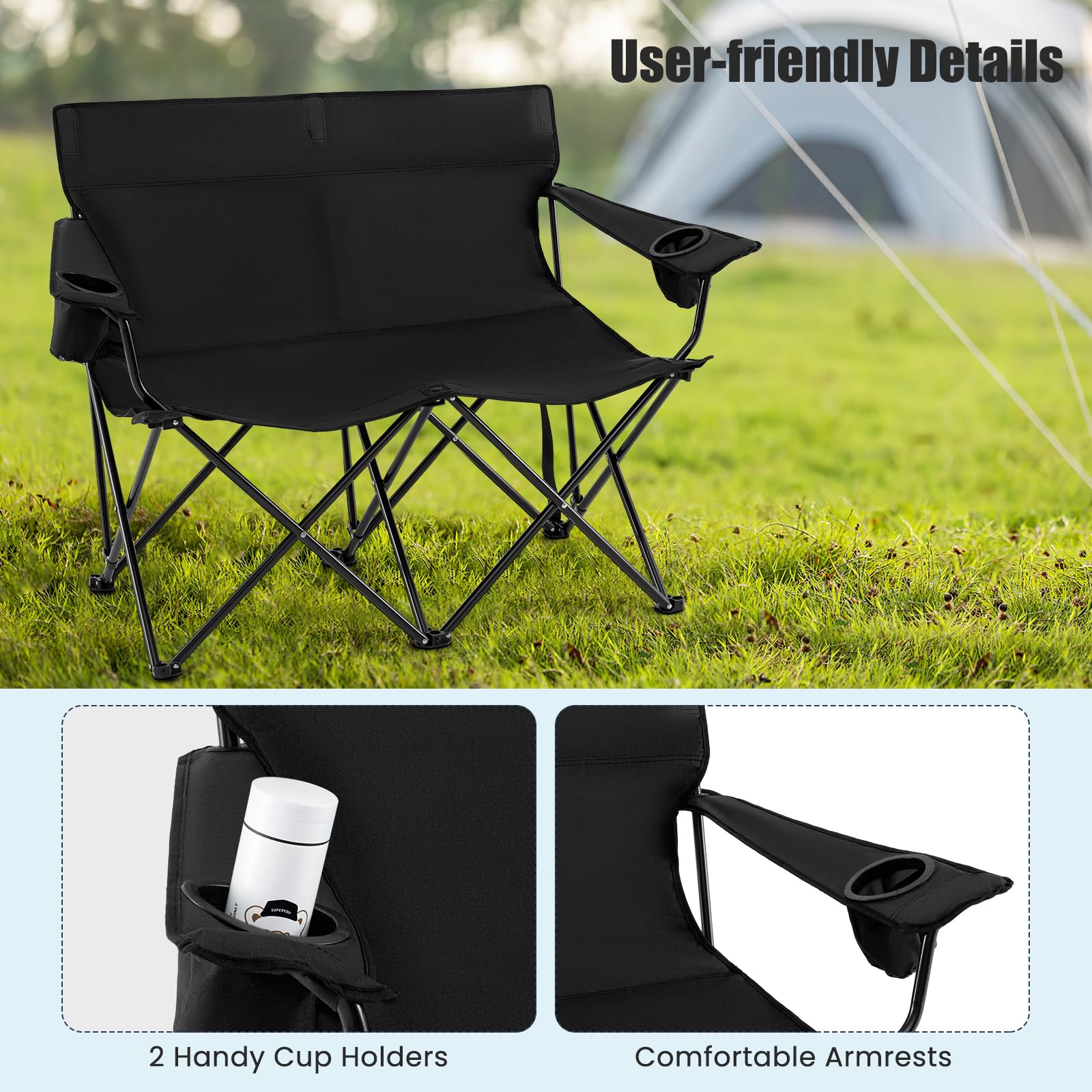 Goplus portable chair includes carrying bag for travel
