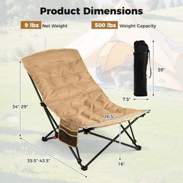 Goplus outdoor chair side pocket for essentials within reach