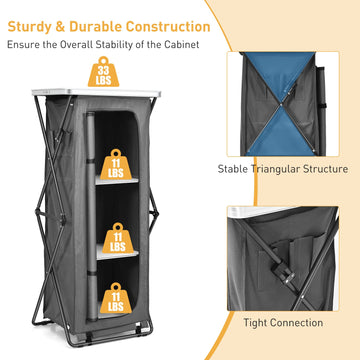 Goplus powder-coated steel frame ensures sturdy outdoor stability