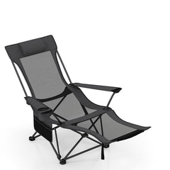 Goplus reclining camping chair with detachable footrest for versatile outdoor seating.