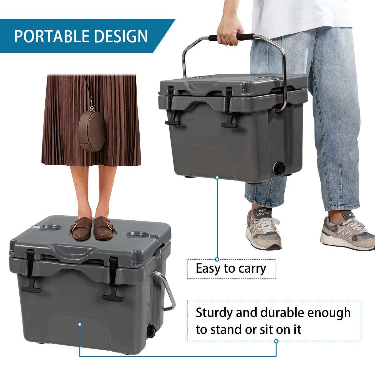 Goplus secure latches and seal gasket prevent leaks.