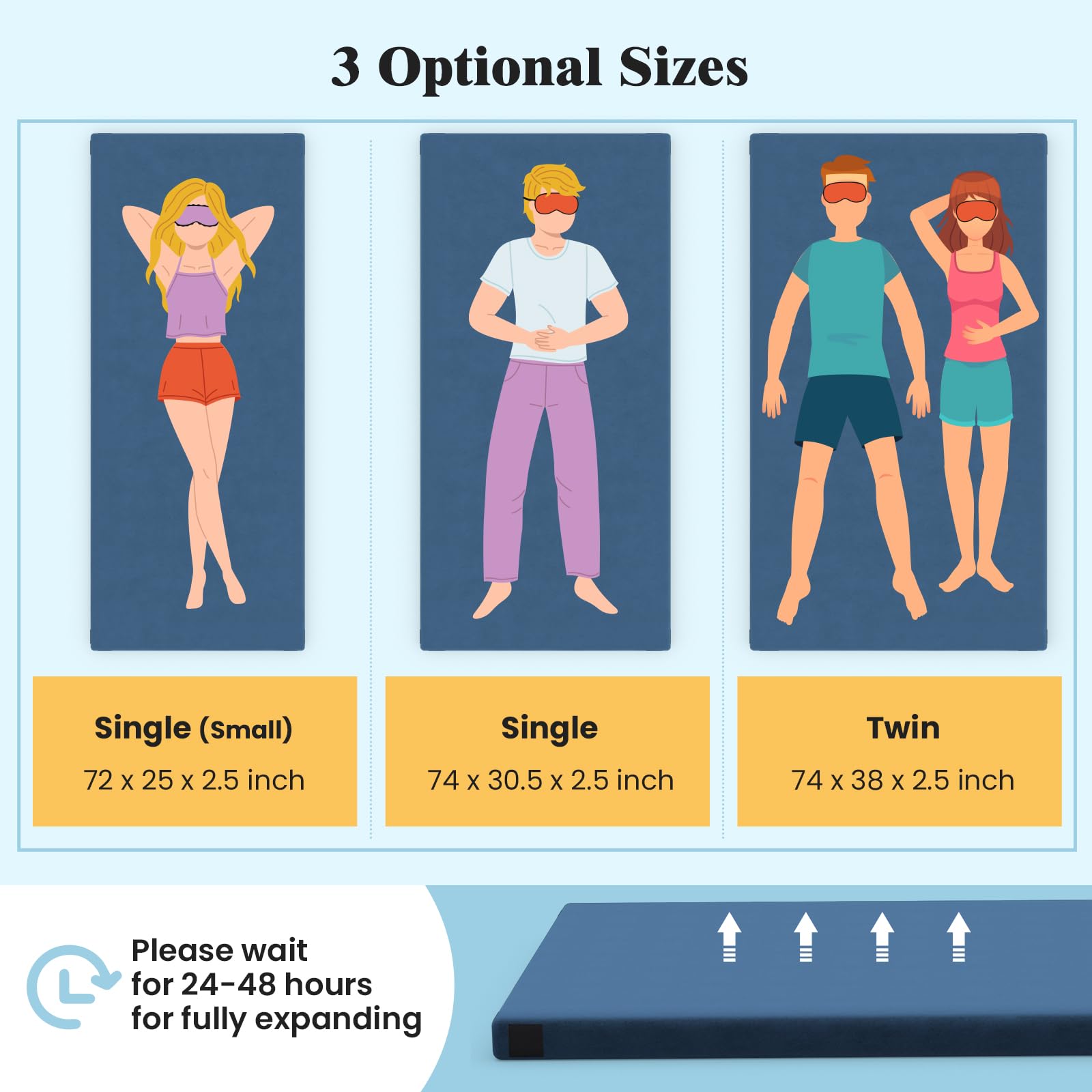 Goplus single size camping mattress fits compact tents and guest rooms