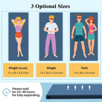 Goplus single size camping mattress fits compact tents and guest rooms