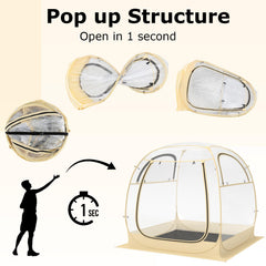 Goplus Sports Tent weatherproof materials resist wind and rain.