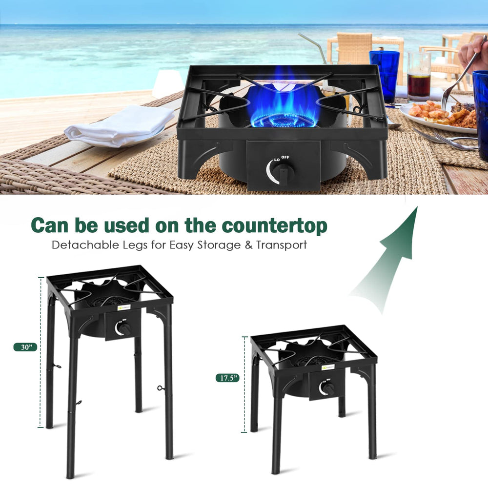 Goplus stove with detachable legs for easier transport