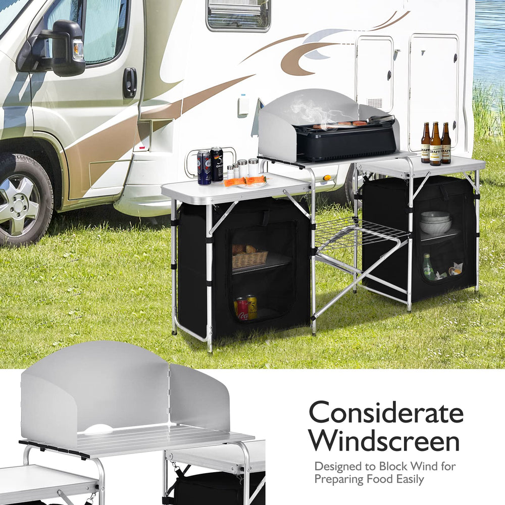Goplus sturdy aluminum frame with steel support ensures solid stability.