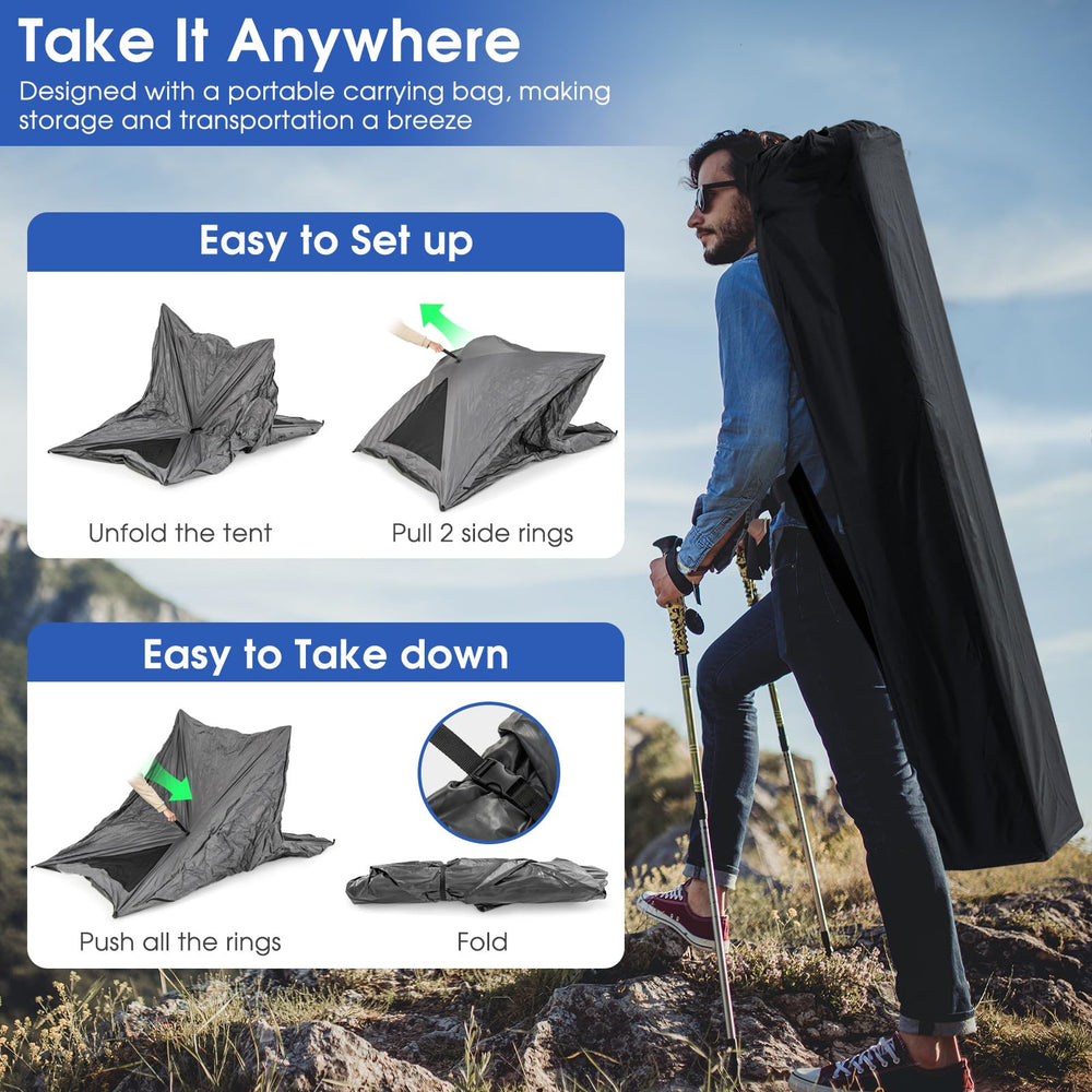 Goplus sturdy fiberglass poles provide reliable support
