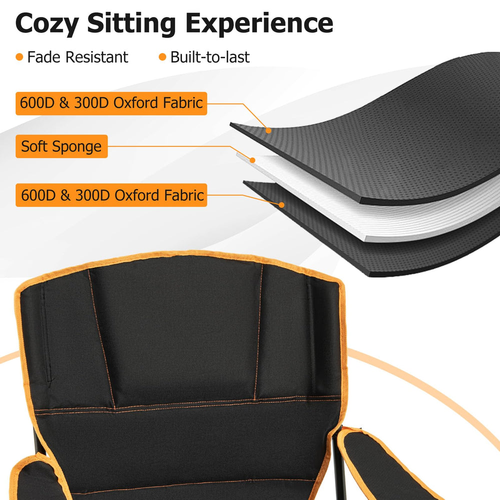 Goplus sturdy X shaped frame provides stable seating
