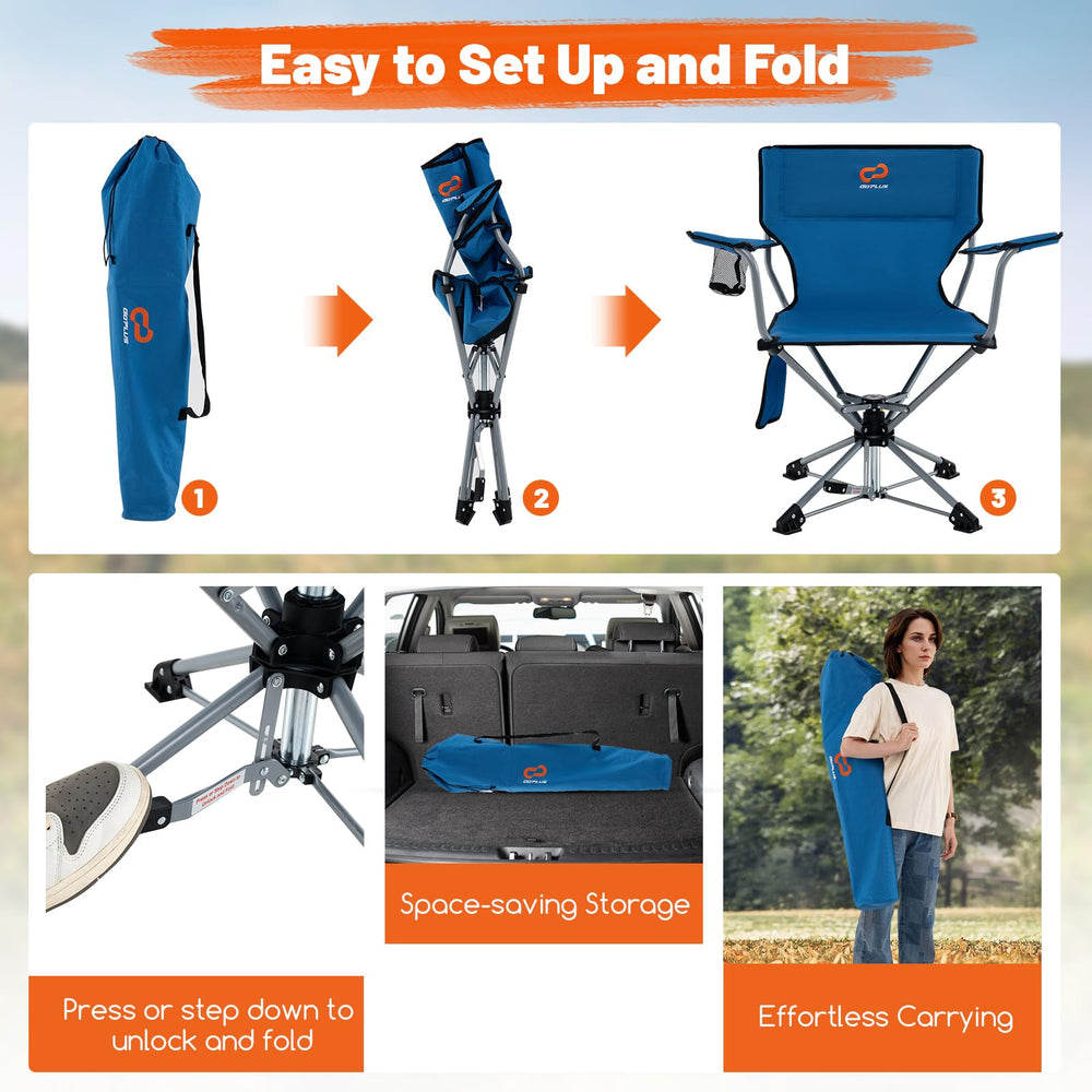 Goplus chair has non-slip feet to prevent wobble on grass or sand.