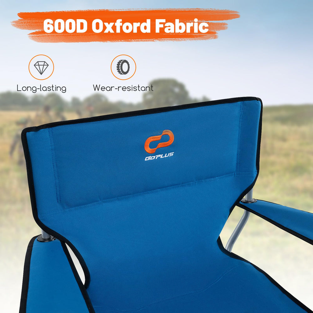 Goplus Oxford cloth seat provides durable comfort during outdoor use.