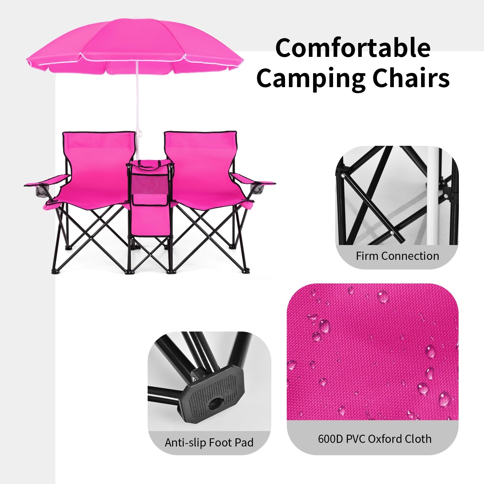 Goplus table and cooler accessories provide on-the-go refreshment at the park.