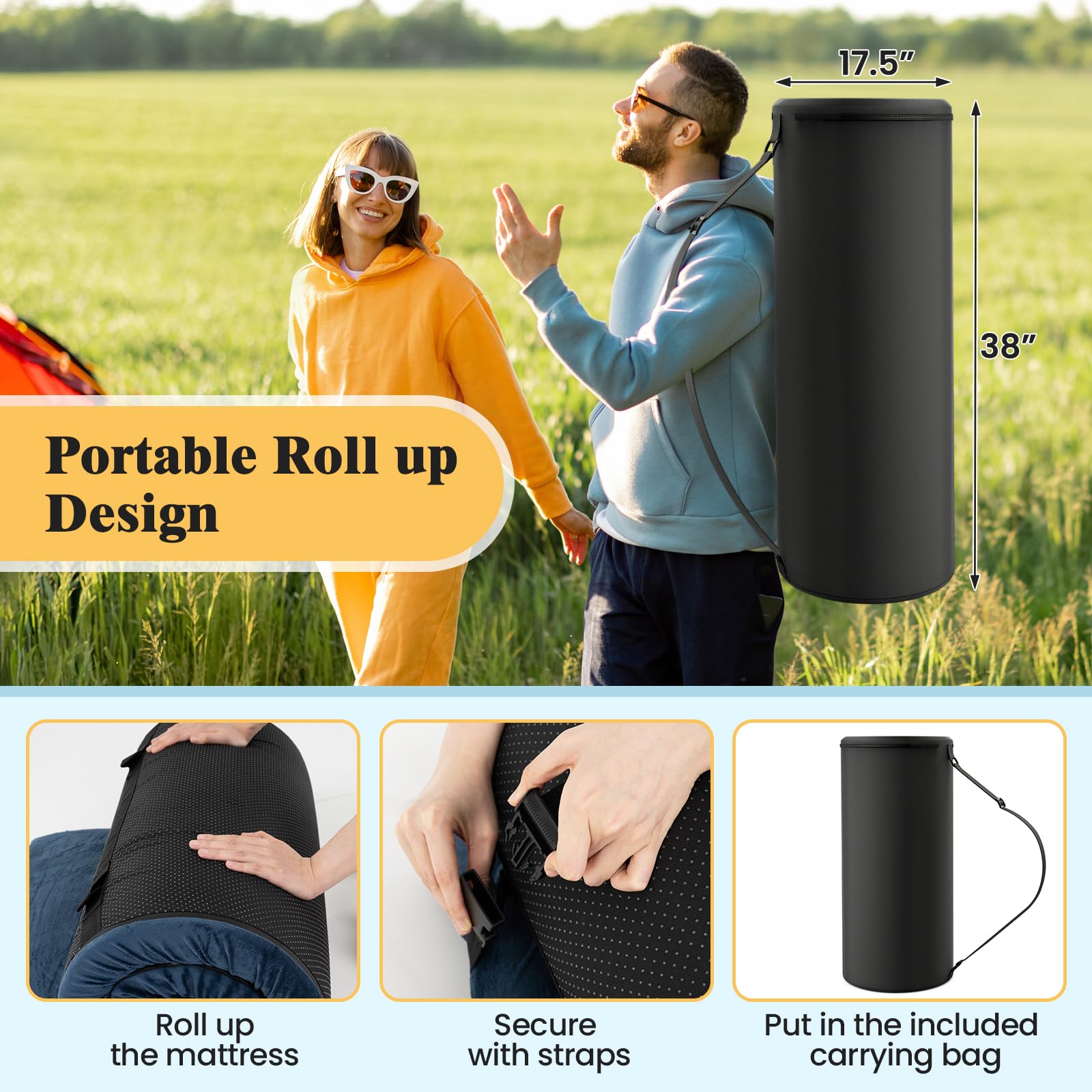 Goplus twin size option provides extra length for taller sleepers