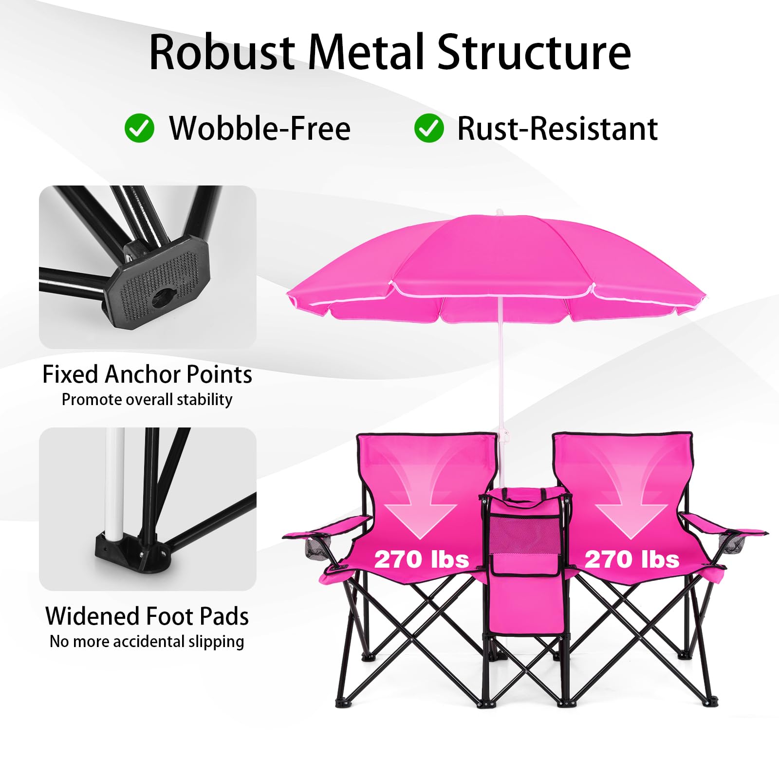 Two cup holders on the Goplus chair for beverages within reach.