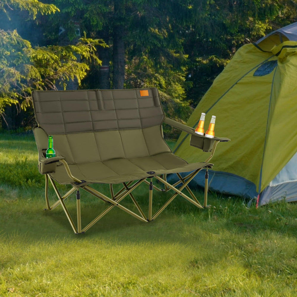 Goplus two-person loveseat is portable and easy to move