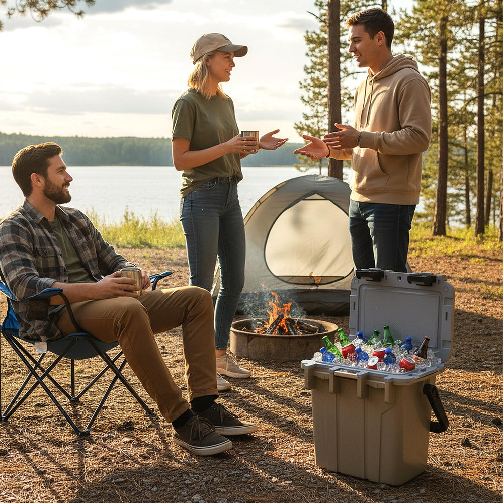 Goplus Ultra-Light Cooler built-in bottle opener for quick drinks