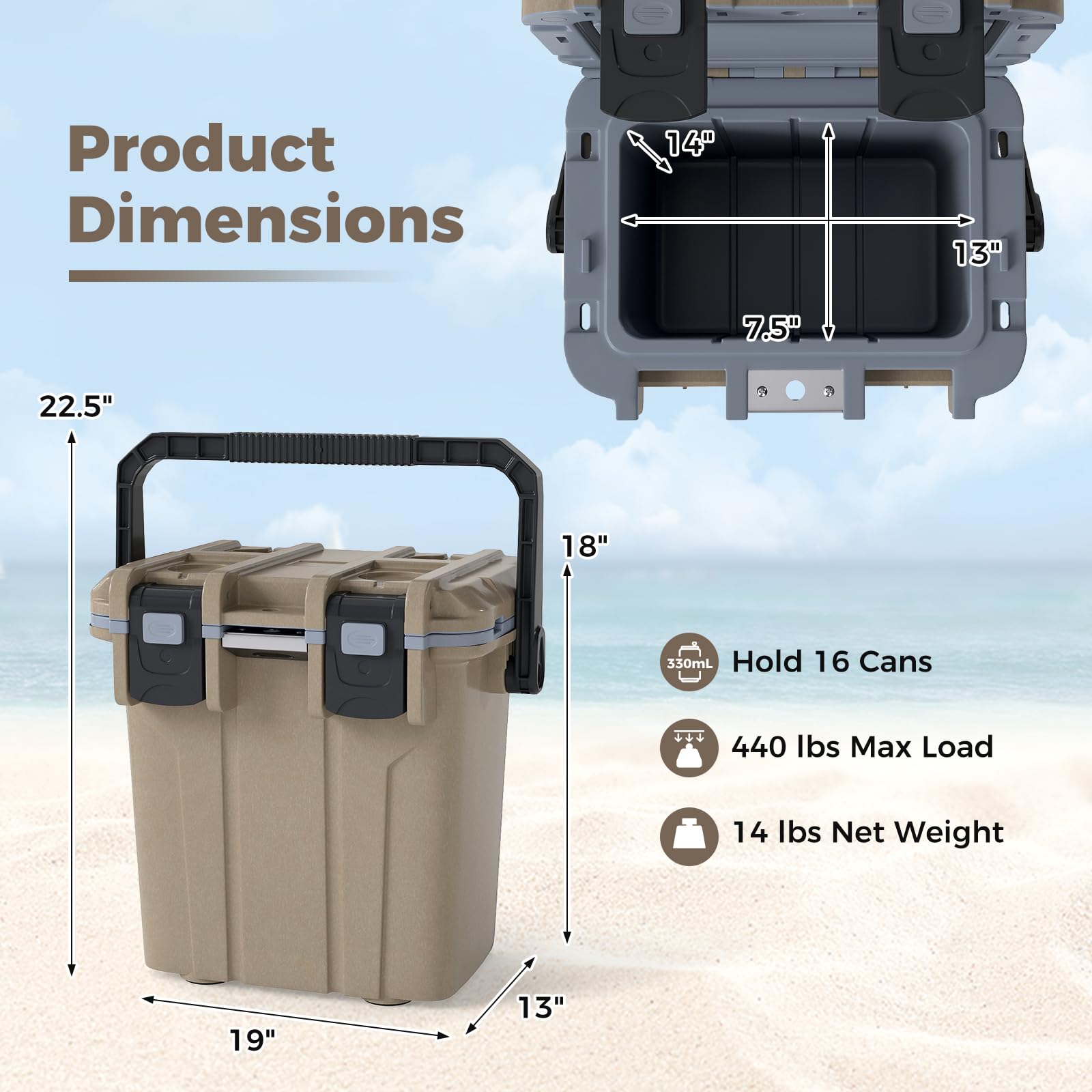 Goplus Ultra-Light Cooler leakproof ice retention keeps contents cold for days