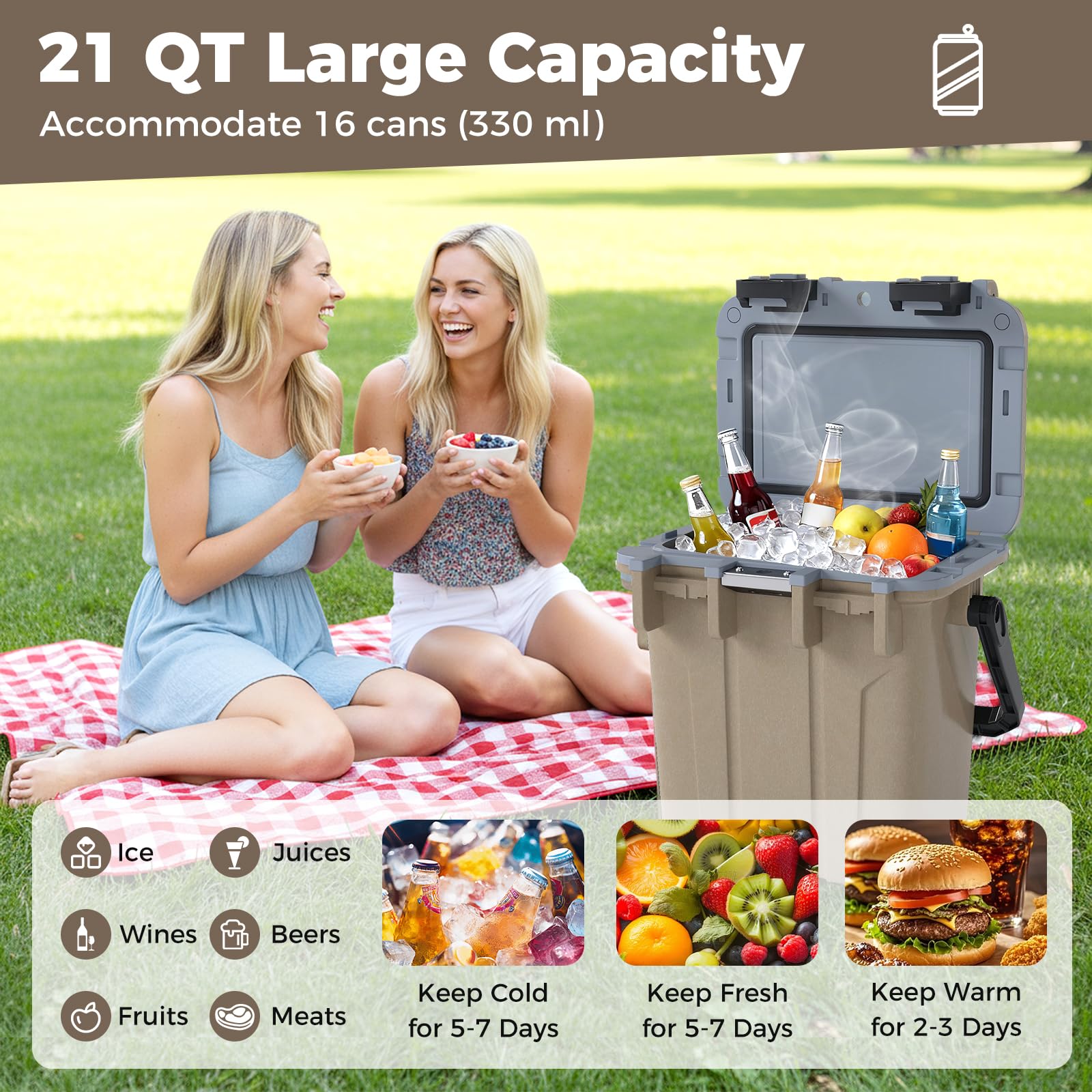 Goplus Ultra-Light Cooler padlock hole adds optional security