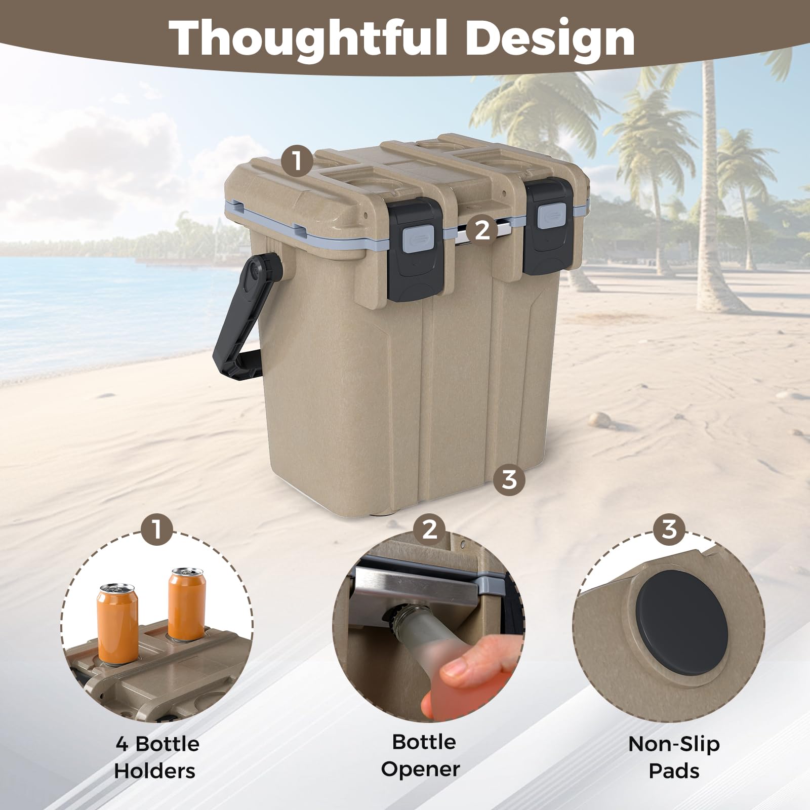 Goplus Ultra-Light Cooler PP shell for durable outdoor use