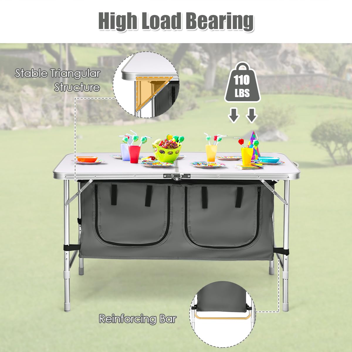 Goplus waterproof desktop allows easy wipe-down after messy meals.