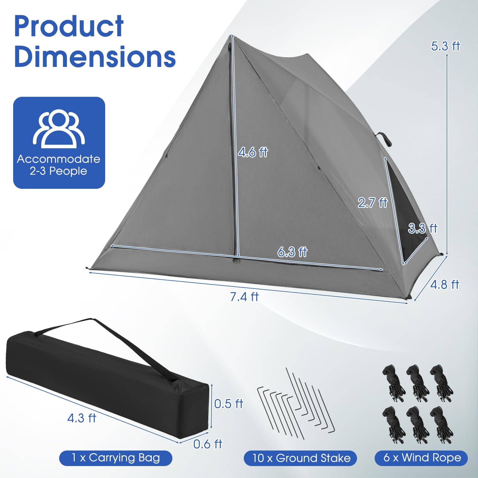 Goplus wind rope and stake system increases stability