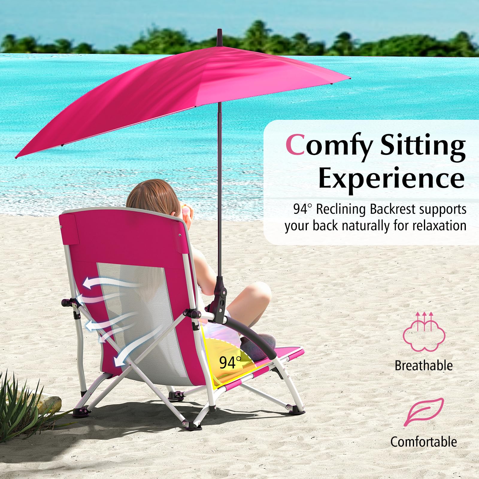 Goplus sturdy X-frame delivers stable outdoor seating