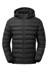 Gopune men's lightweight puffer jacket front view showing sleek silhouette for winter warmth.