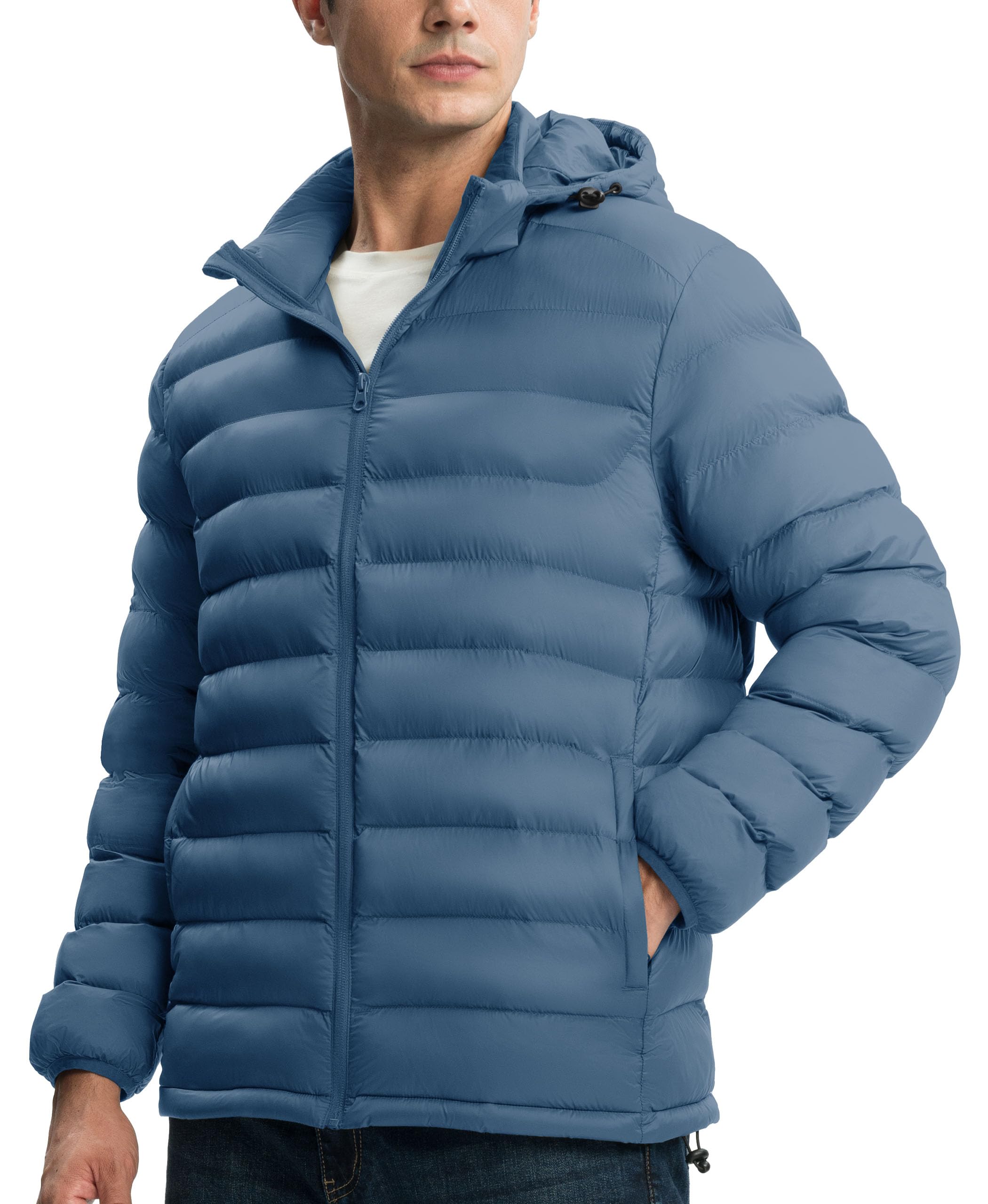 Gopune detachable hood on puffer jacket for adjustable protection