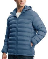 Gopune detachable hood on puffer jacket for adjustable protection