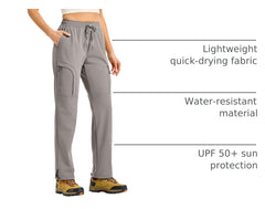 Gopune UPF 50+ sun-protection fabric on the pants shields skin during outdoor activity.