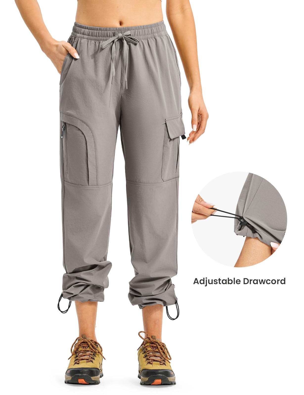 Gopune water-resistant quick-dry fabric close-up supports outdoor wear in damp conditions.