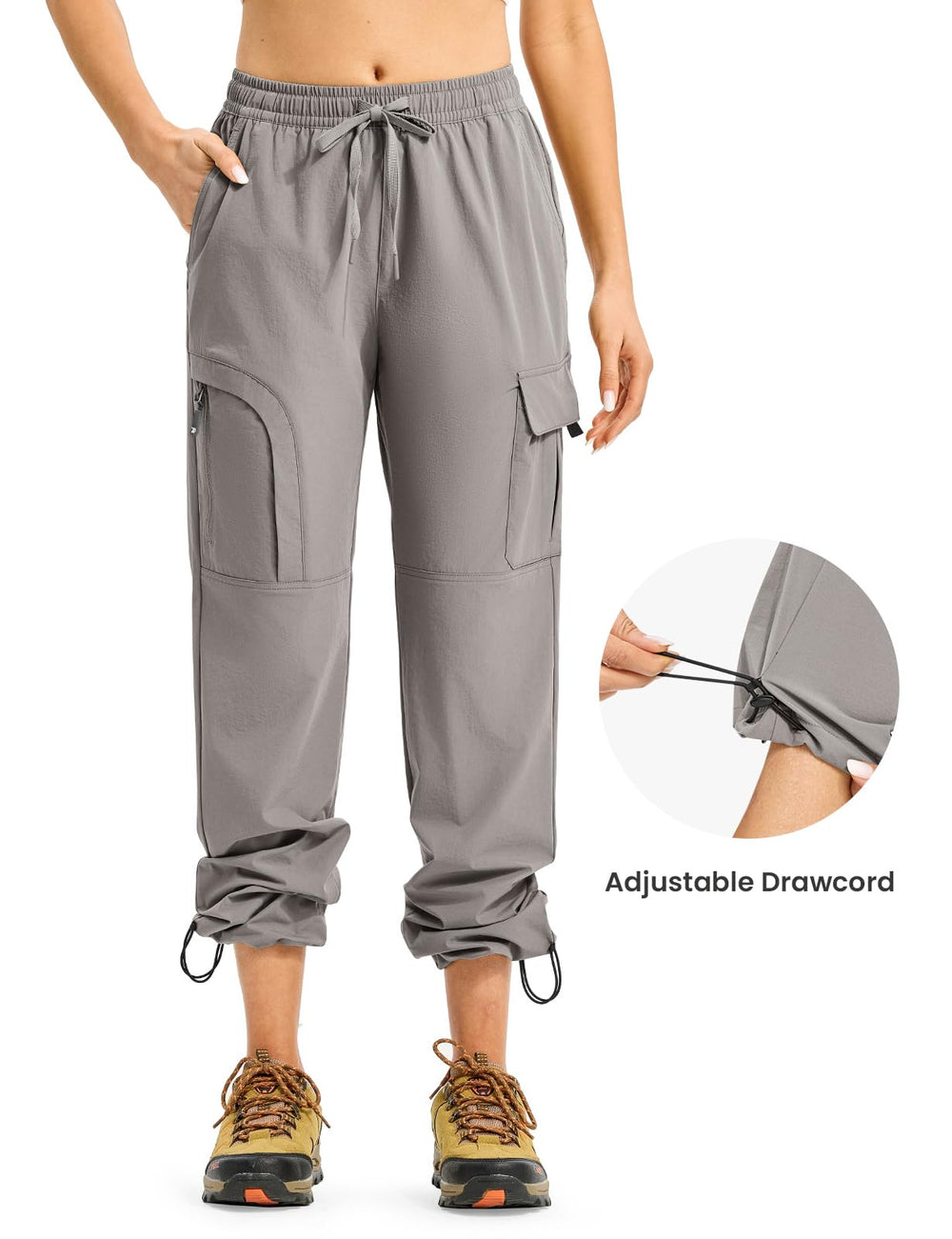 Gopune water-resistant quick-dry fabric close-up supports outdoor wear in damp conditions.