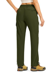 Gopune women's hiking cargo pants fabric close-up showing quick-dry, breathable material.