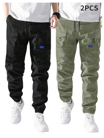 GORGLITTER boy's cargo pants elastic waist black for comfortable everyday wear