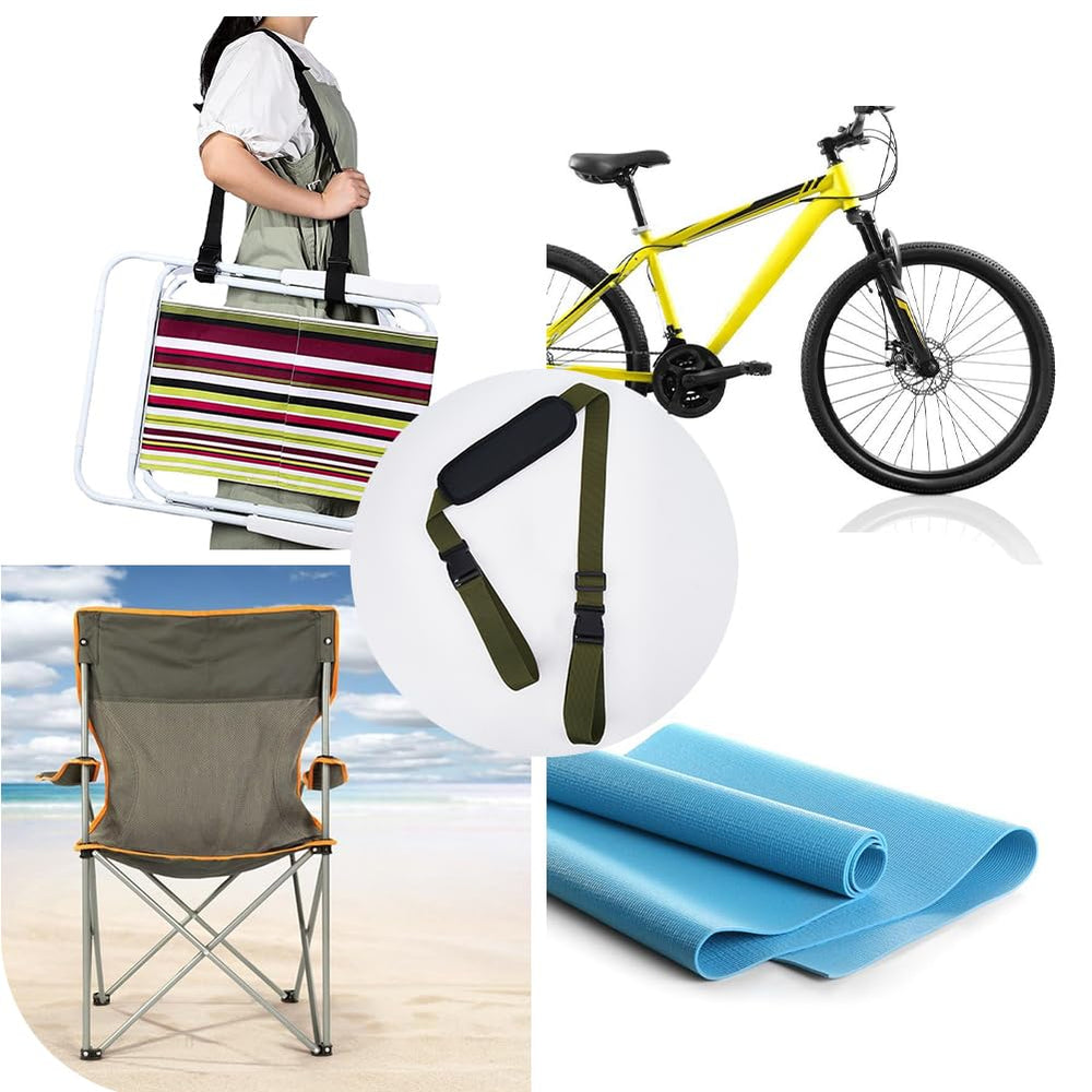 GORGECRAFT strap attached to a beach chair for relaxed, hands-free use.