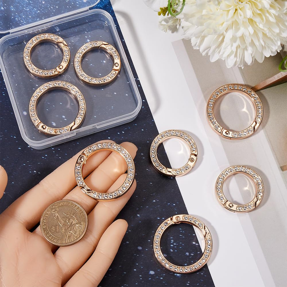 GORGECRAFT 28-5mm clip fits smaller keychains and bags with a sleek gold finish.