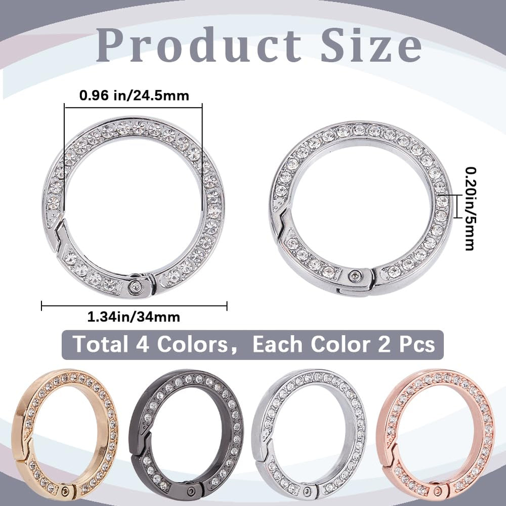 Gorgecraft rhinestone o-ring clip gold adds sparkle while keeping keys organized.