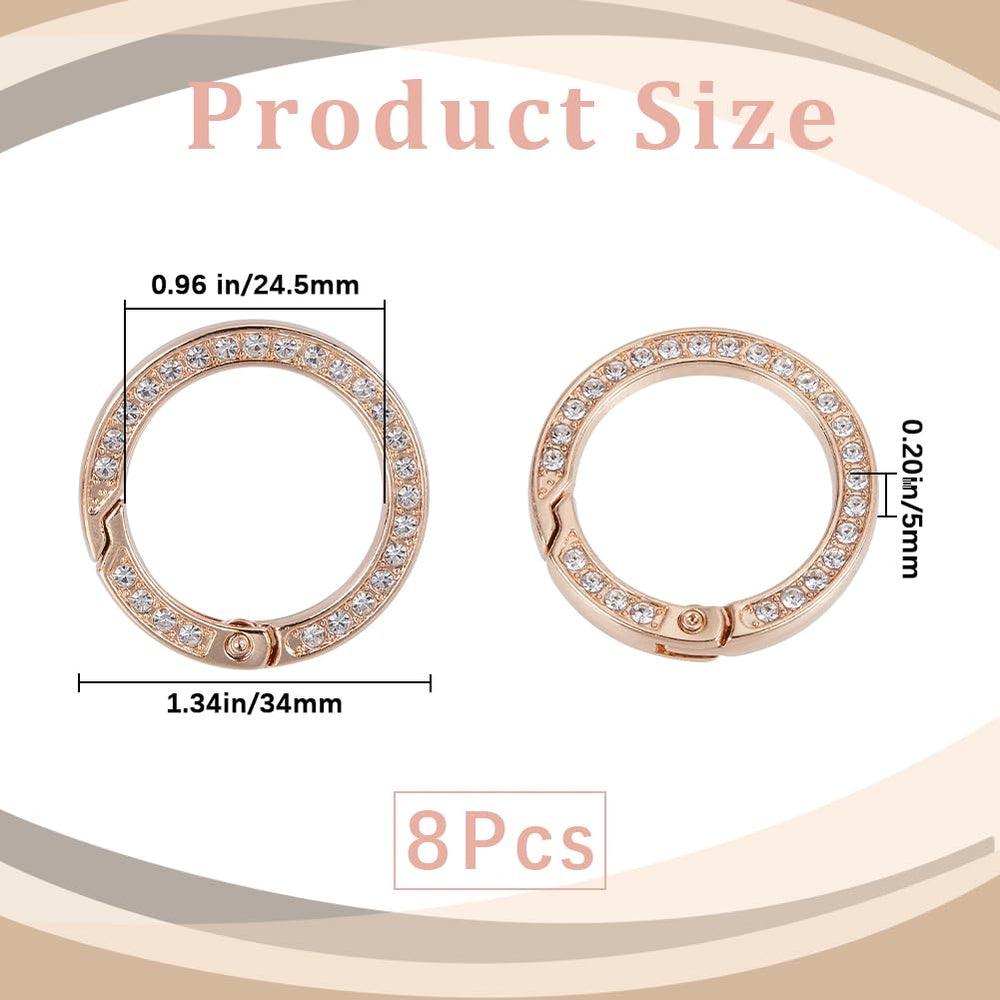 GORGECRAFT rhinestone O-ring clip open view showing easy grip.